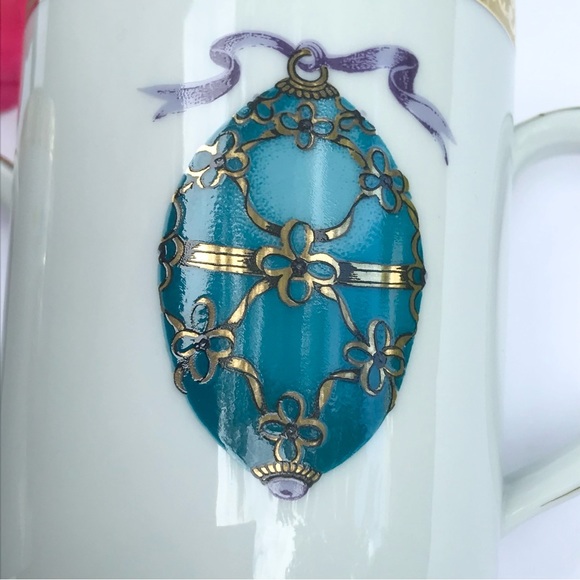 VTG Gold Buffet Royal Gallery Faberge Easter Egg Gold Scroll Tea Cups Mugs - Picture 4 of 8